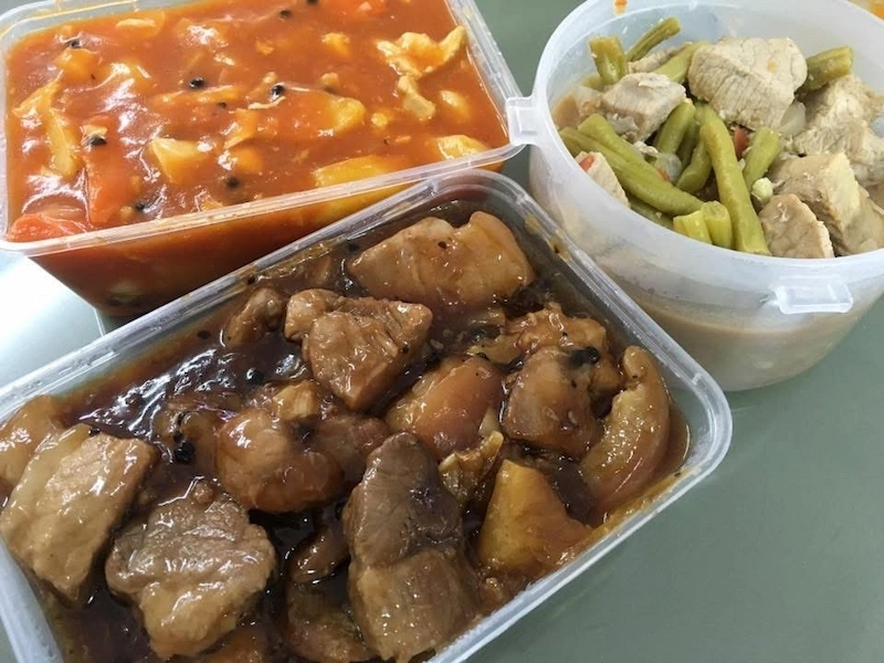 Afritada adobo and sinigang
