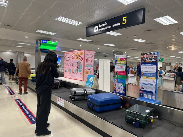At the baggage belt of an airport