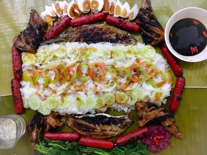 Boodle fight in the Philippines