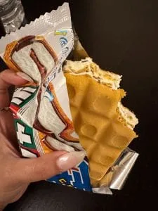 Picture of an opened Monaka jumbo ice cream from 7-eleven in Japan