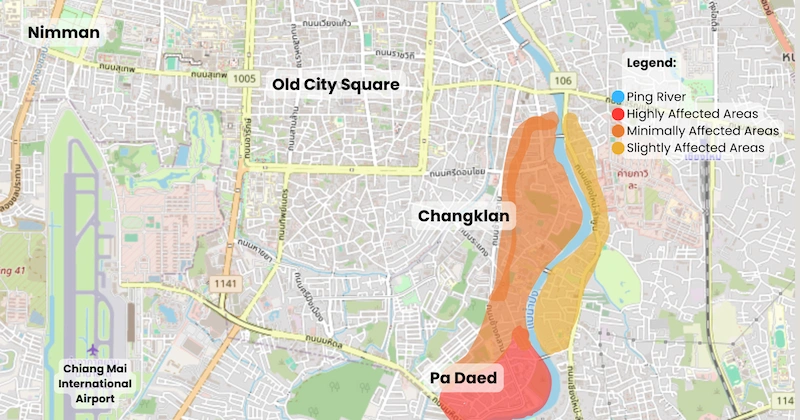 2024 Chiang Mai Flood map