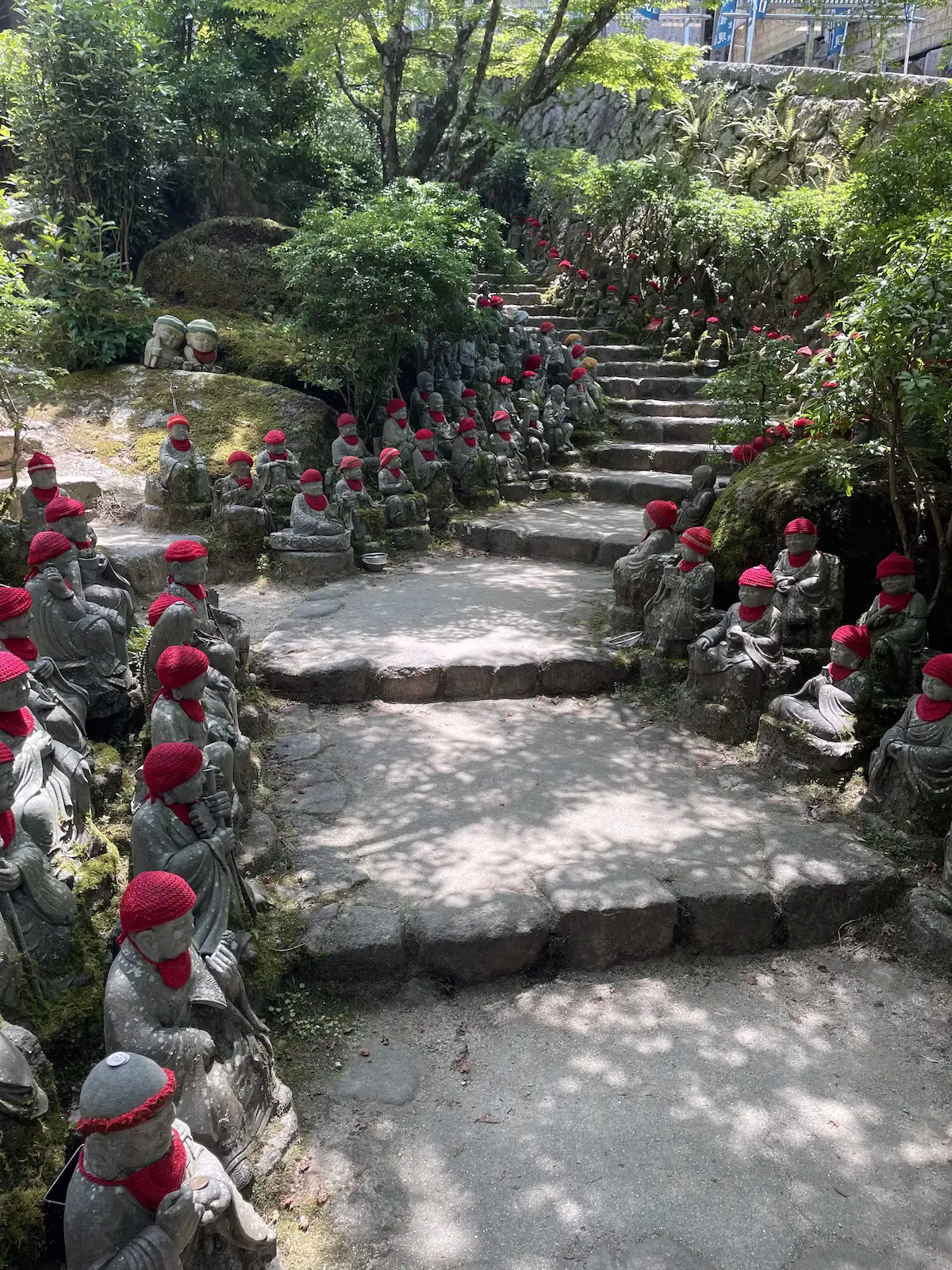Statues on one of the paths around the temple