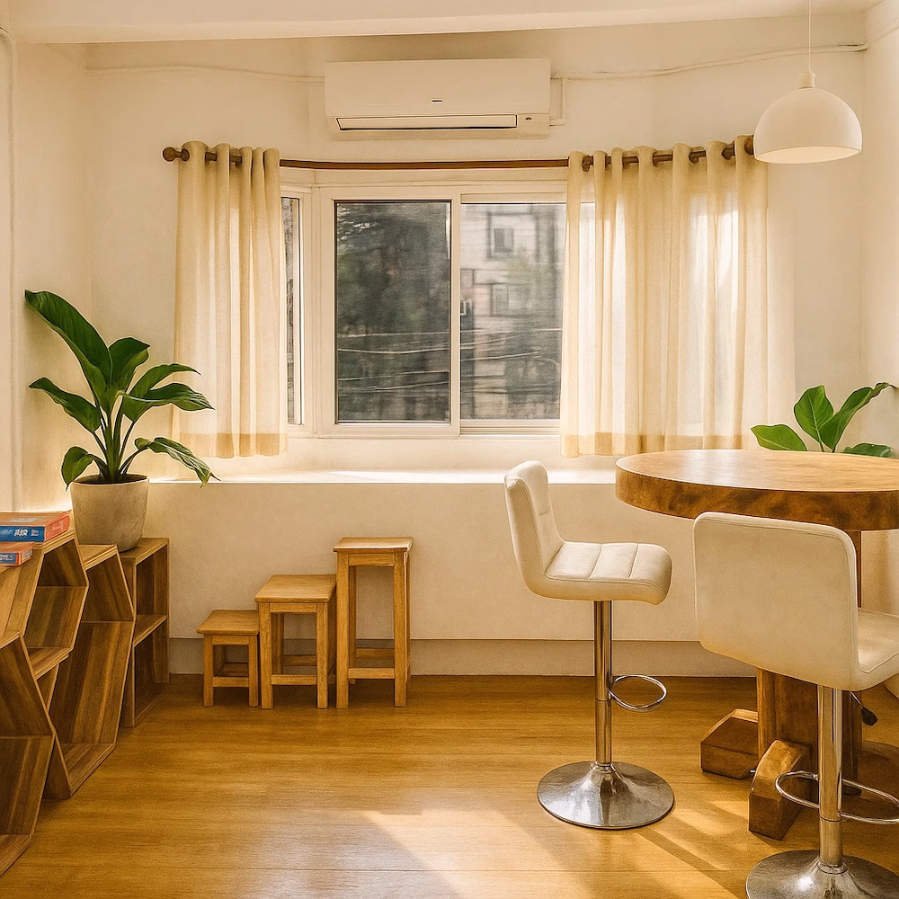 Inside the cozy ambience in one of the floors of RealSpace Coworking