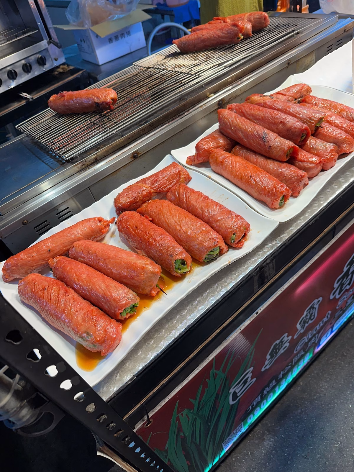 Sausage in night market in Taipei