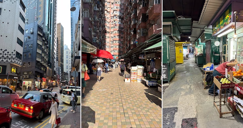 local scenes such as street markets around Quarry Bay