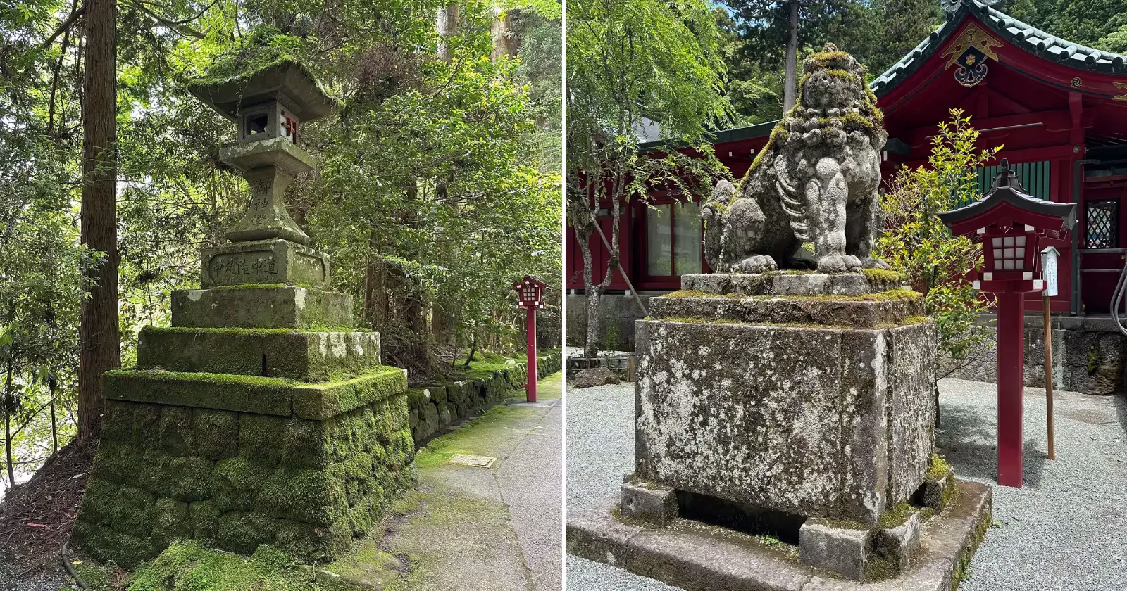 statues around Hakone Shrine