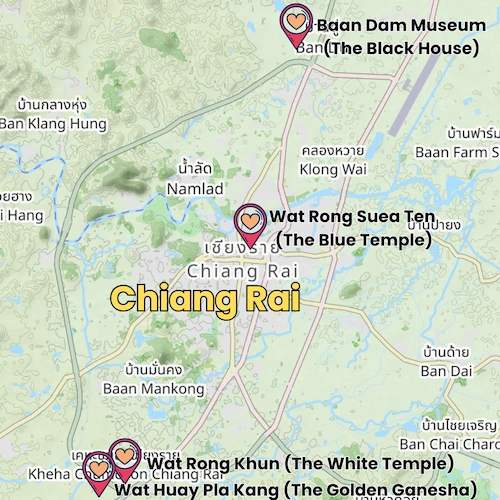 temples in Chiang rai map