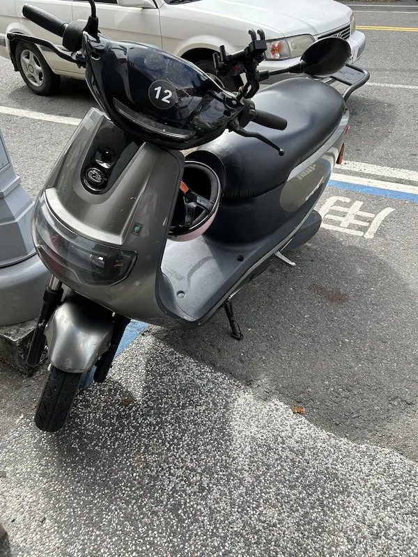 Our powerful red electric scooter rental in Hengchun, Taiwan.