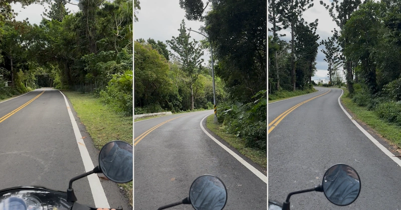 The road and the view while on the motorbike