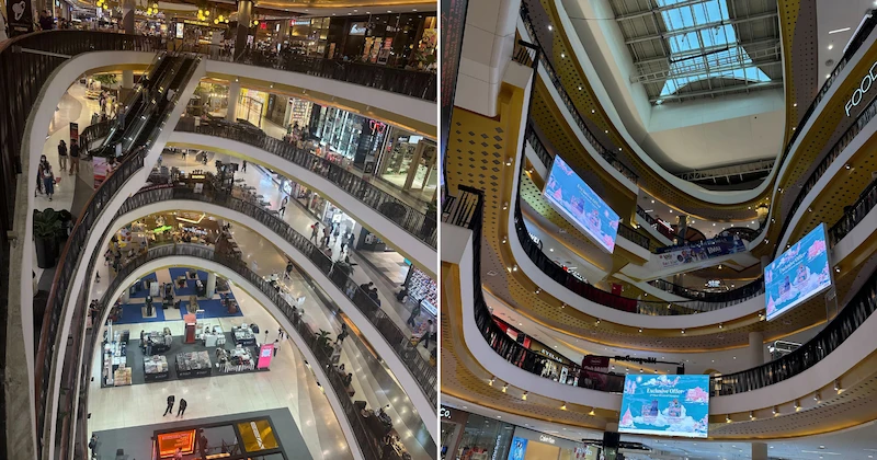 photo of the different levels inside the mall